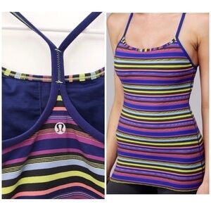 EUC  Lululemon Colors Poncho Stripe Power Y Tank 4​​​​​